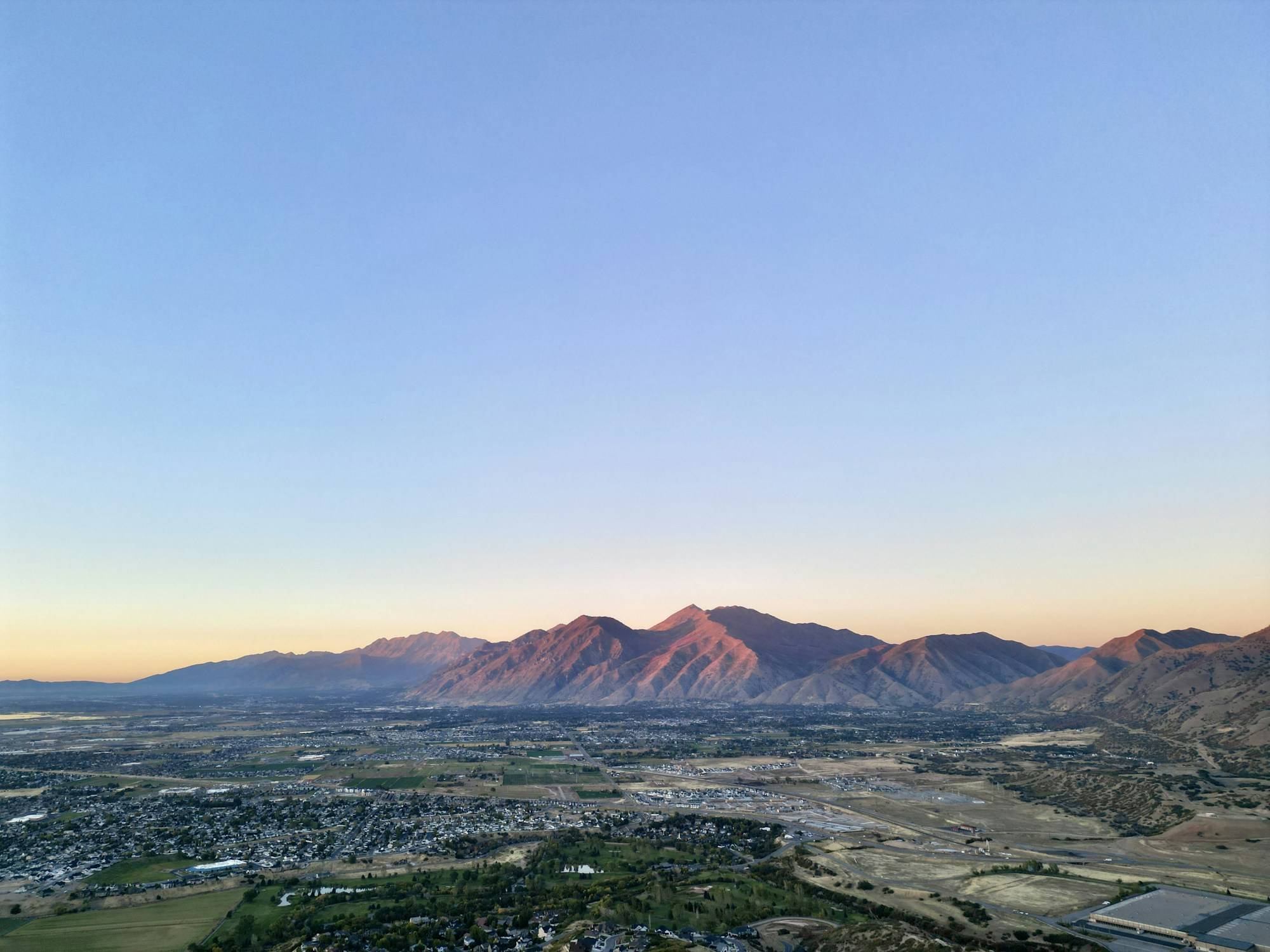Utah County landscape in soft evening light